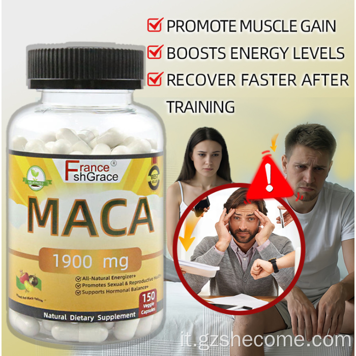 Integratore di maca biologico Capsule di radice di maca per uomini